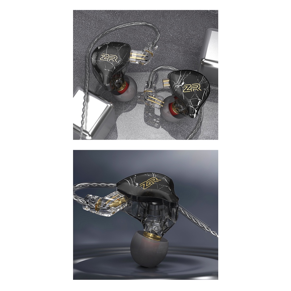 Zr Audio ZM1 10mm Berlian Diafragma Dynamic Driver HiFi Earphone In Ear Monitor IEM 5N OFC 2Pin Kabel Dilepas Untuk Audiophile