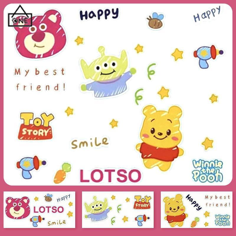 COD❤️Stiker Kartun Winnie the Pooh Toy Story Stiker Tahan Air PVC Bening Untuk Ponsel Dan Tablet-A.one