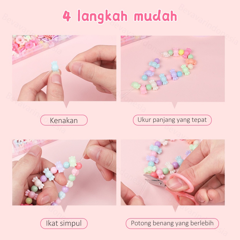 BEVAVAR Mainan edukasi anak perempuan meronce manik diy untuk jewelry kit