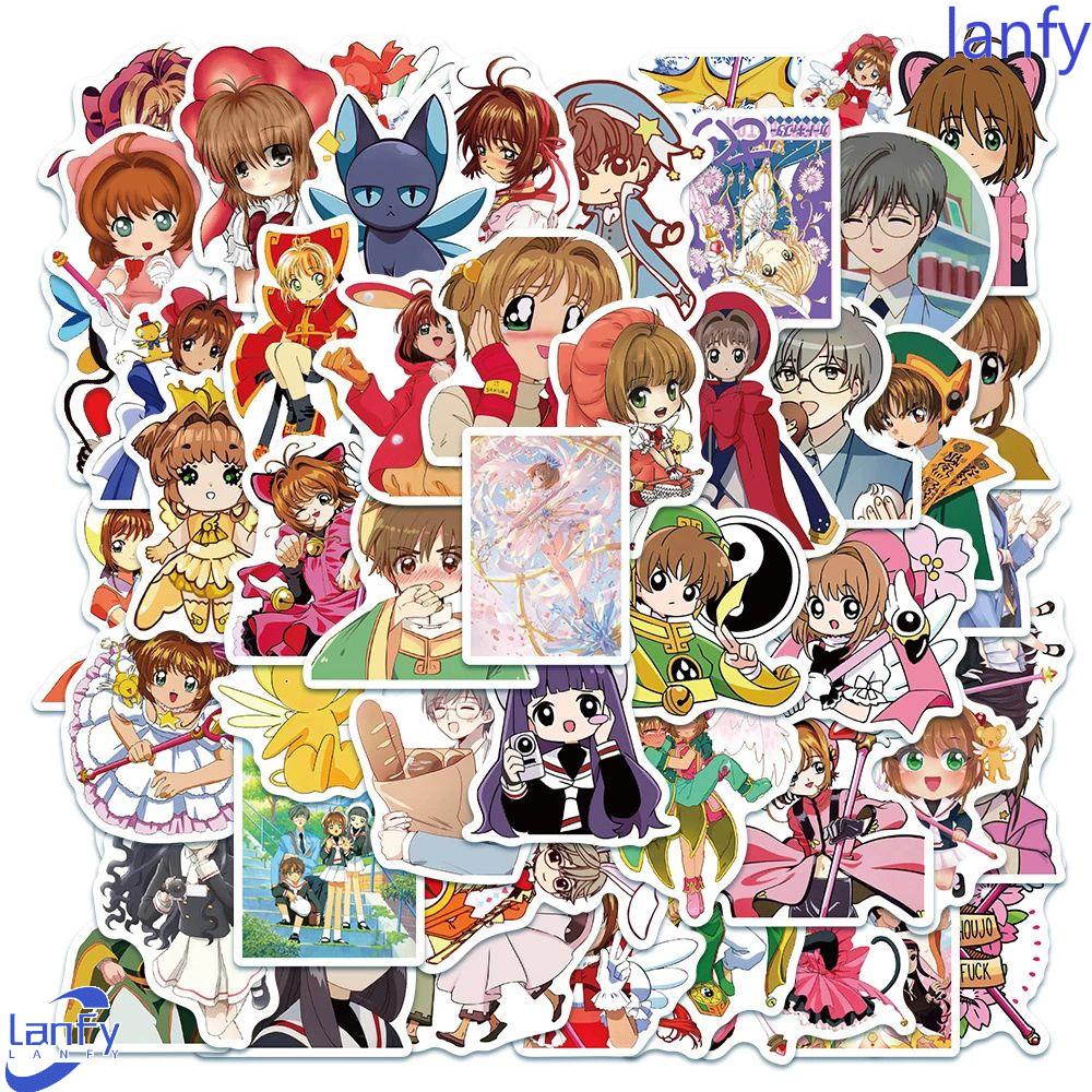 Lanfy Card Captor Sakura Bagasi Kreativitas Laptop Alat Tulis Stiker Kartun Ponsel Dekorasi Graffiti Stiker