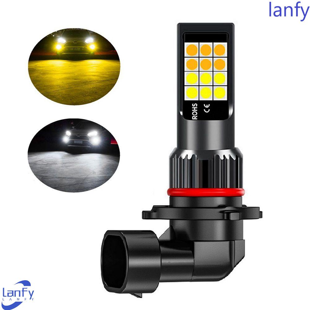 Lanfy Lampu Kabut Otomatis Led9005 /9006Kualitas Tinggi H7 Bohlam Mobil Car Anti Fog Light Bulb Kuning Foglamps3030Lampu Bohlam LED Dua Warna