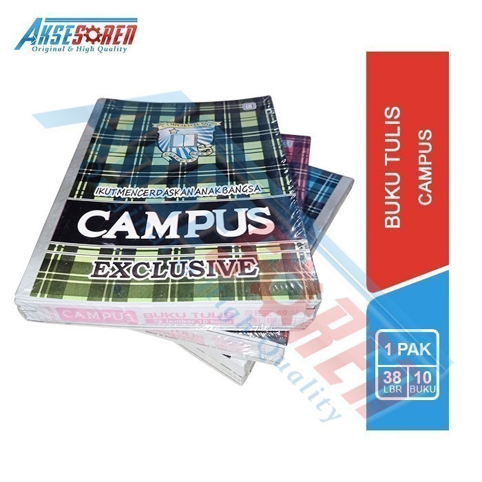 

Buku Tulis Sekolah Campus 38 Lembar 1 Pak / Buku Kampus Kwarto A5