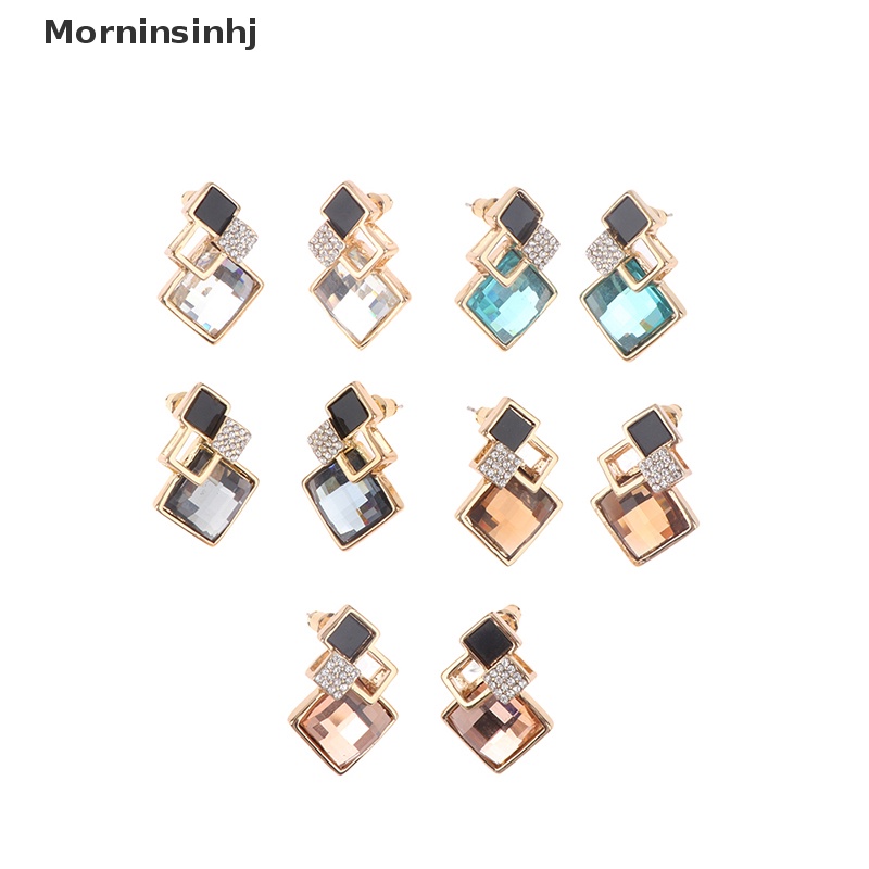 Mornin Fashion Kristal Liontin Kalung Anting Set Untuk Wanita Set Perhiasan Pengantin Pernikahan Anting Kalung Set Hadiah id