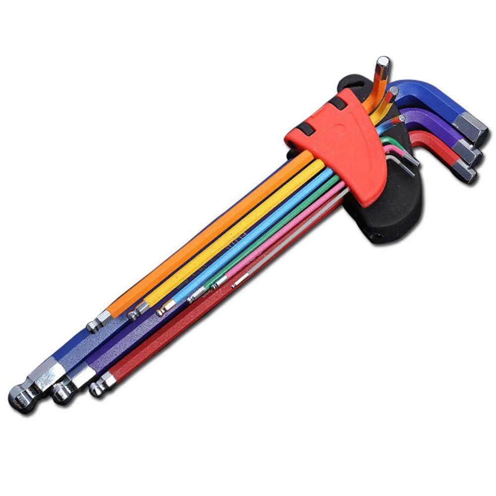 TOP Set Kunci Allen Bahan Metal Hexagon Spanner 1.5mm Ke 10mm Untuk Reparasi Sepeda Untuk Sekrup Allen