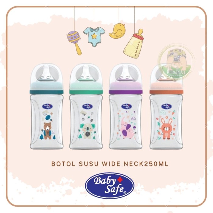 BABY SAFE Botol Susu Wide Neck Bottle Feeding Nursing Dot Bayi