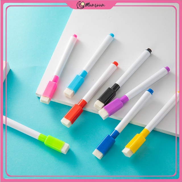 MONSOON - D6164 Spidol Warna Warni / Pengapus Spidol S5197 / Sepidol Mini Kecil / Board Pen Marker With Eraser / Spidol Dengan Penghapus / Whiteboard Marker