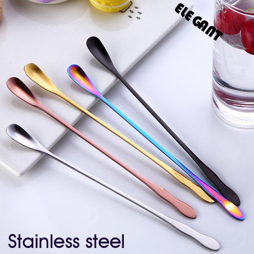 [Elegan] Sendok Teh Halus Unik Rainbow Coffeeware Sendok Kopi Stainless Steel