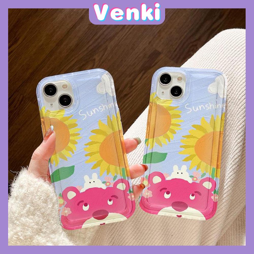 VENKI -For 11 iPhone Case Clear Case TPU Soft Case Airbag Shockproof Cute Oil Painting Bear Compatible with iPhone 14 13 Pro Max iPhone 12 Pro Max 11 7Plus 6Plus XR xs 7 8 Plus