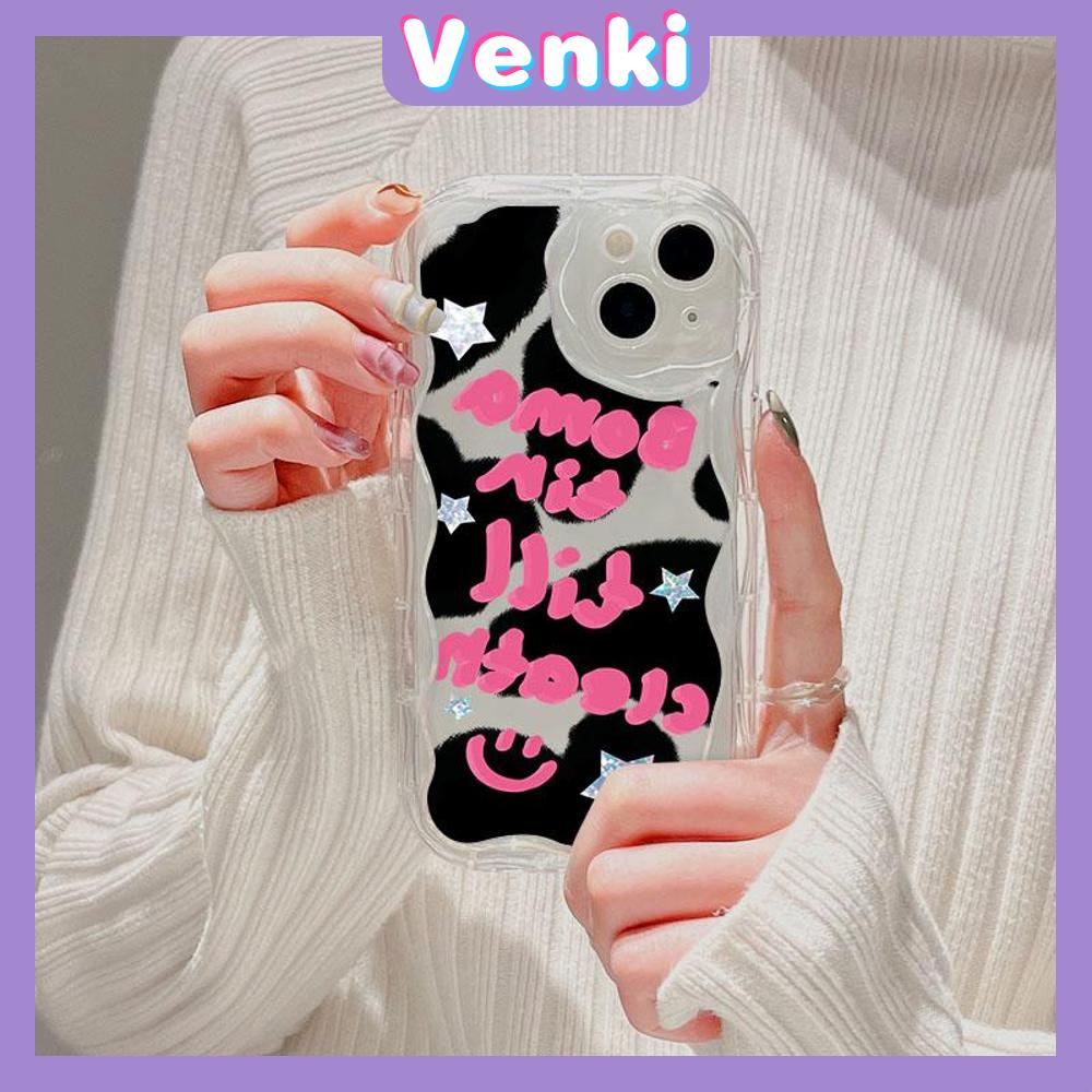 VENKI -For iPhone 11 iPhone Case 3D Curved Edge Wave Clear Case TPU Airbag Shockproof Camera Cover Smiley Star Compatible with iPhone 14 13 Pro max 12 Pro Max xr xs max 7 Plus 8