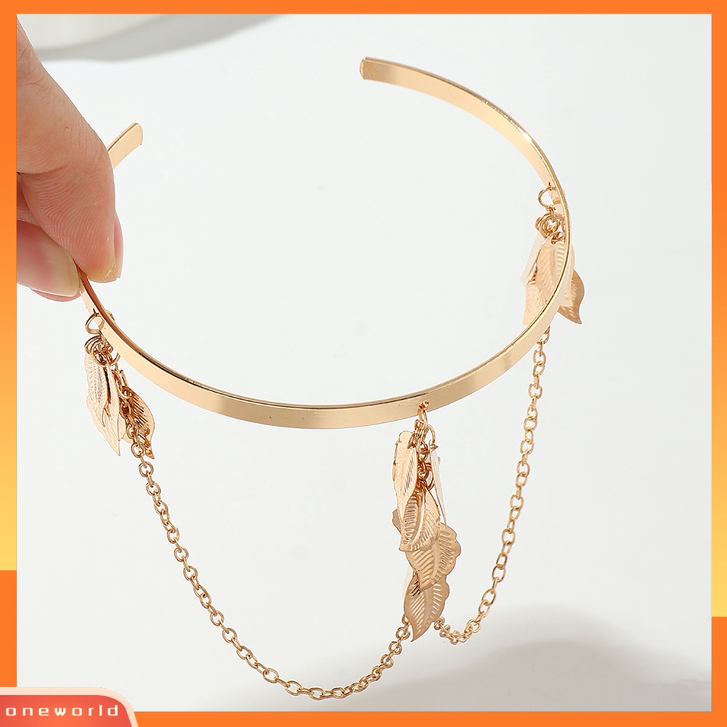 [EONE] Opening Adjustable Thin Arm Bangle Bohemian Daun Pesona Gelang Lengan Atas Aksesoris Fashion