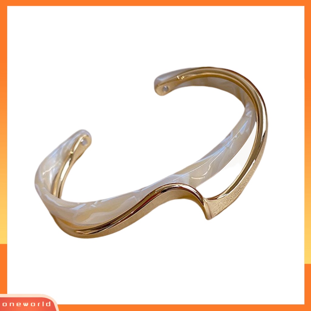 [EONE] Opening Bangle Electroplating Mirror Polishing Shiny Adjustable Opening Double Layer Papan Putih Sederhana Tekuk Gelang Pakaian Sehari-Hari