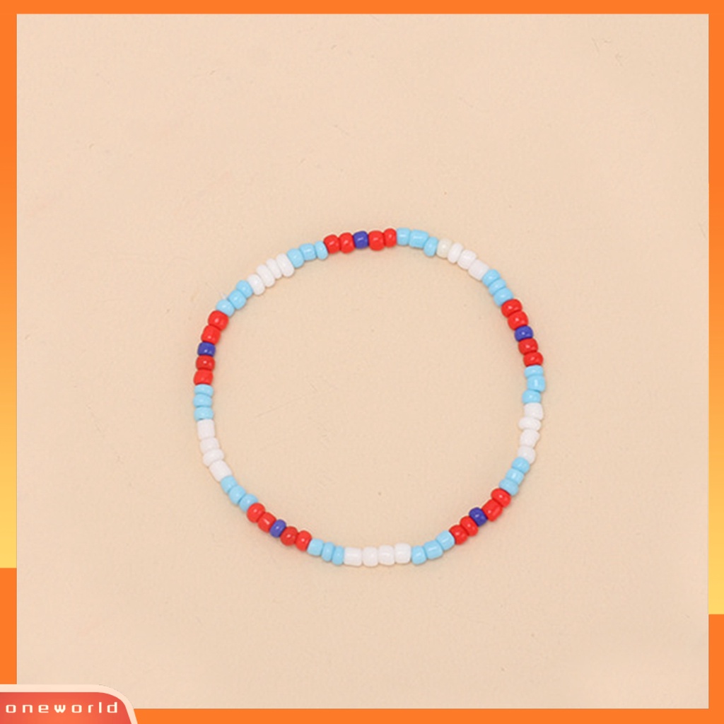 [EONE] Wanita Gelang Warna-Warni Faux Glaze Beads Perhiasan Multicolor Ekstensi Rantai Kalung Gelang Fashion Hadiah