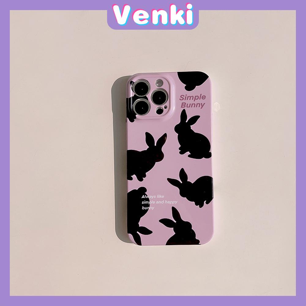 VENKI - For iPhone 11 iPhone Case Purple Glossy TPU Soft Shell Shockproof Camera Case Protective Black Color Rabbit Compatible with iPhone 14 13 Pro max 12 Pro Max xr xs max 7 8