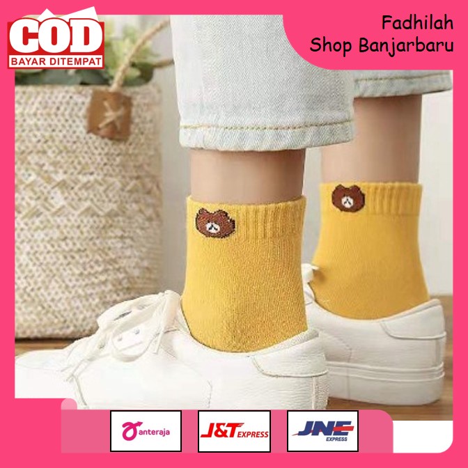 KAOS KAKI WANITA PRIA FASHION UNISEX MOTIF BROWN ADIOS KAOS KAKI WANITA IMPORT KEKINIAN | FADHILAH SHOP BJB