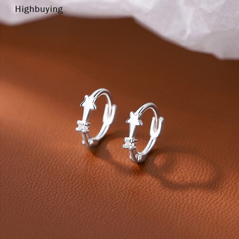 Hbid 2pcs Minimal Kristal Bintang Ear Studs Earring Wanita Korea Helix Studs Tragus Tulang Rawan Perhiasan Glory