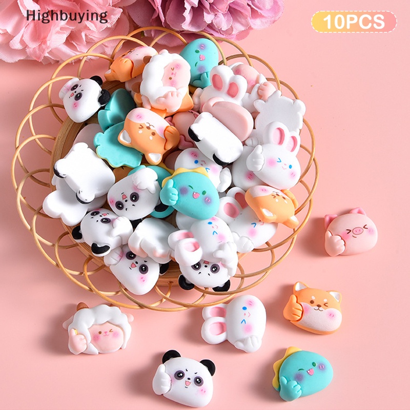 Hbid 10pcs Resin Mini Dekorasi Kartun Hewan Datar Kembali DIY Bahan Craft Aksesoris Untuk Phone Case Kue Mobil Dekorasi Rumah Glory