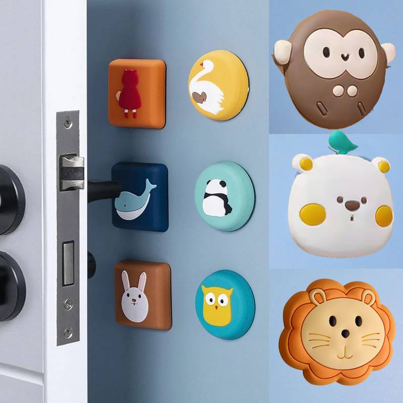 [Unggulan] Pelindung Dinding Penahan Pintu Di Balik Pintu Tembok Kulkas Anti-Tabrakan Stiker Silikon Stiker Pelindung Kartun Anti-Tabrakan Pad Pegangan Pintu Kamar Tidur Pad