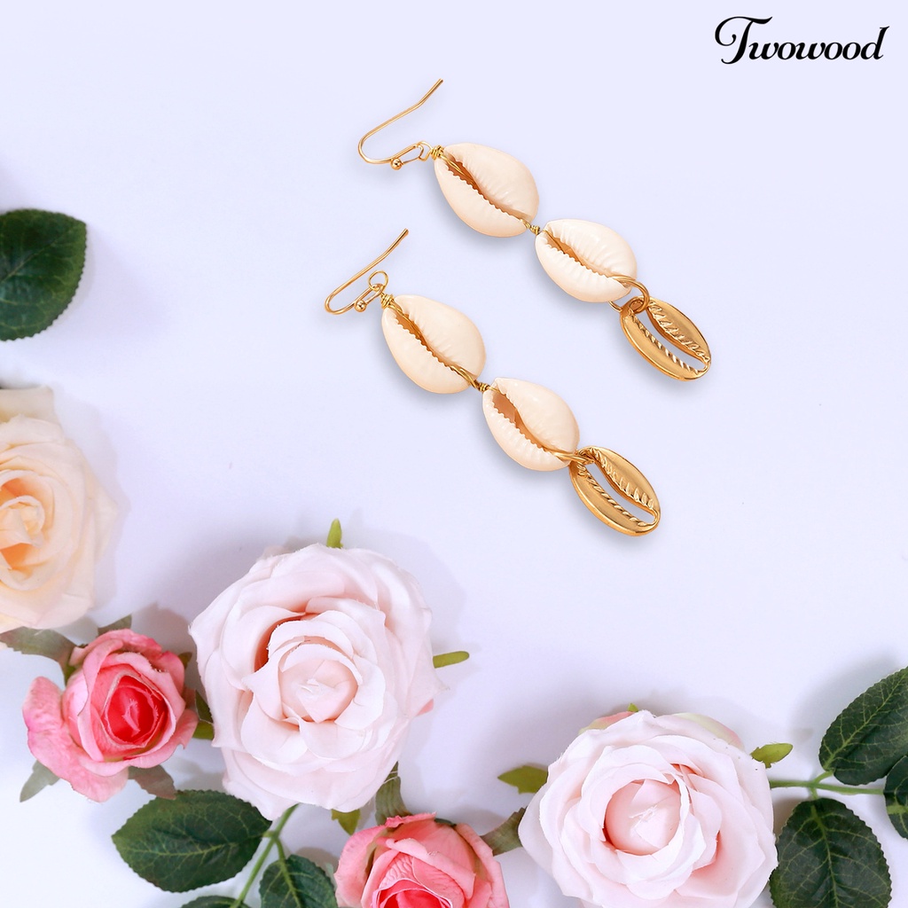 Twowood 1pasang Anting Kait Eye-catching Charming Alloy Stylish Women Menjuntai Earrings Perhiasan Hadiah Untuk Wanita