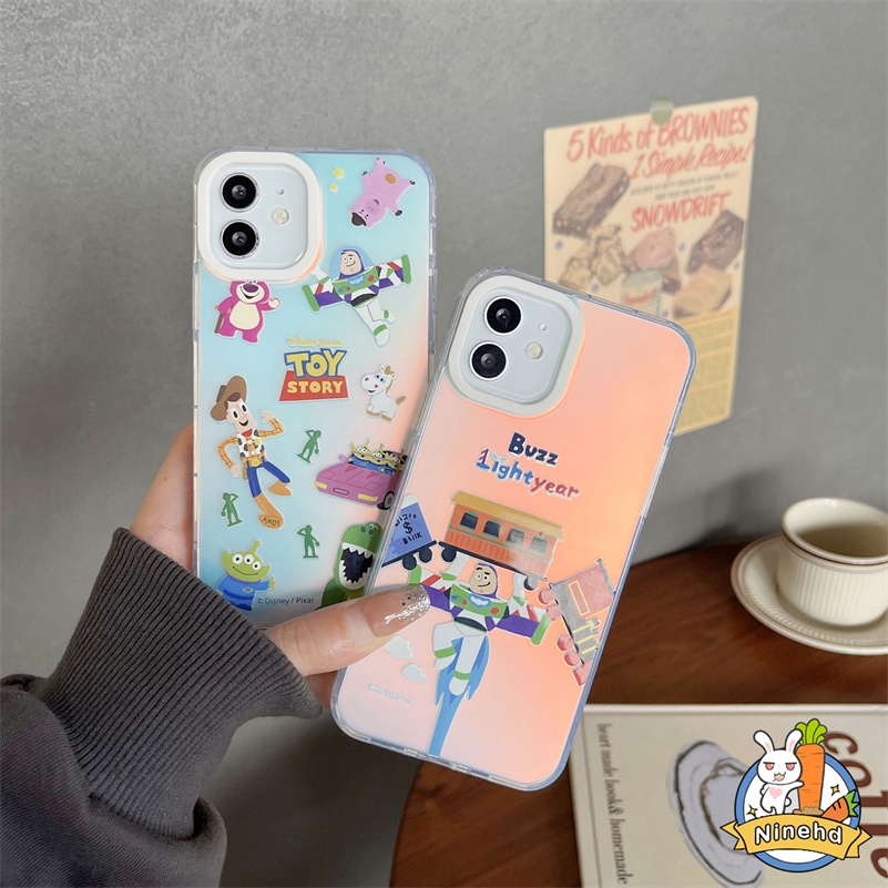 IPHONE Casing Kompatibel Untuk Iphone14 13 12 11 Pro Max X Xr Xs Max8 7 Plus SE 2020 Casing Handphone branded Toy Story Buzz Lightyear Phone Case Shockproof Bumper Soft Case Cover Pelindung