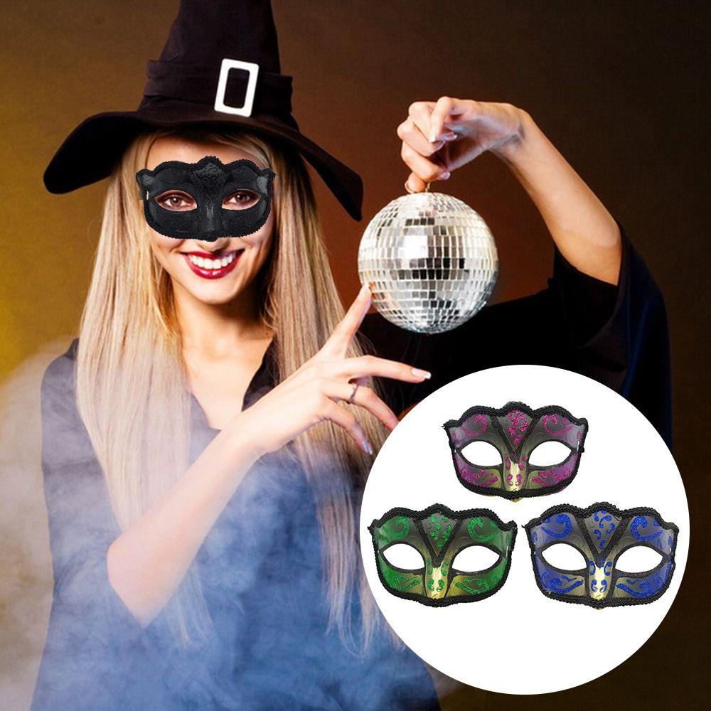 R-FLOWER 2buah Tiara Topeng Kostum Tari Mewah Prom Halloween Mata