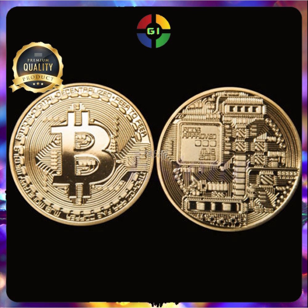 Gold Plated Bitcoin Miniatur - Golden