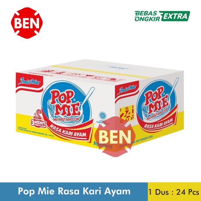 

Promo Bisa COD Pop Mie Rasa Kari Ayam 1 Dus isi 24 Pcs Cup - Popmie Kuning Murah