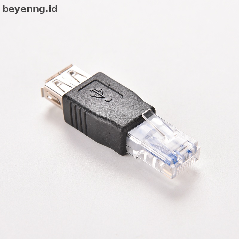 Beyen RJ45 Male to USB AF A Female Adapter Socket Jaringan LAN Ethernet Router Plug ID