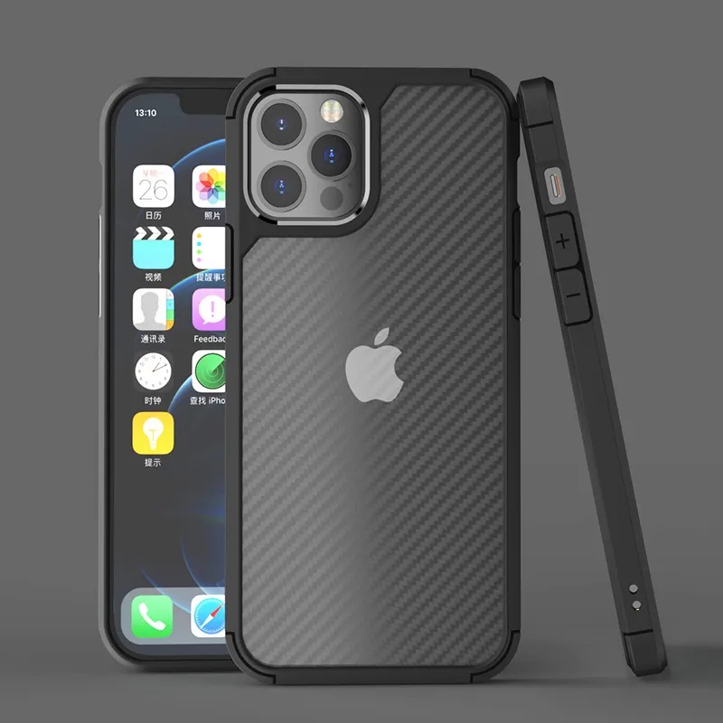 Carbon Case iPhone Premium Karbon Casing Black iPhone Cover Hardcase Apple Untuk Iphone 14 13 12 Mini 11 Pro Max X XR XS 78 Plus SE