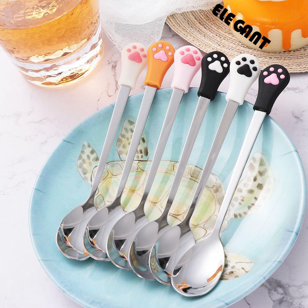[Elegan] Sendok Kopi Permen Buah Lucu Stainless Steel Dessert Spoons