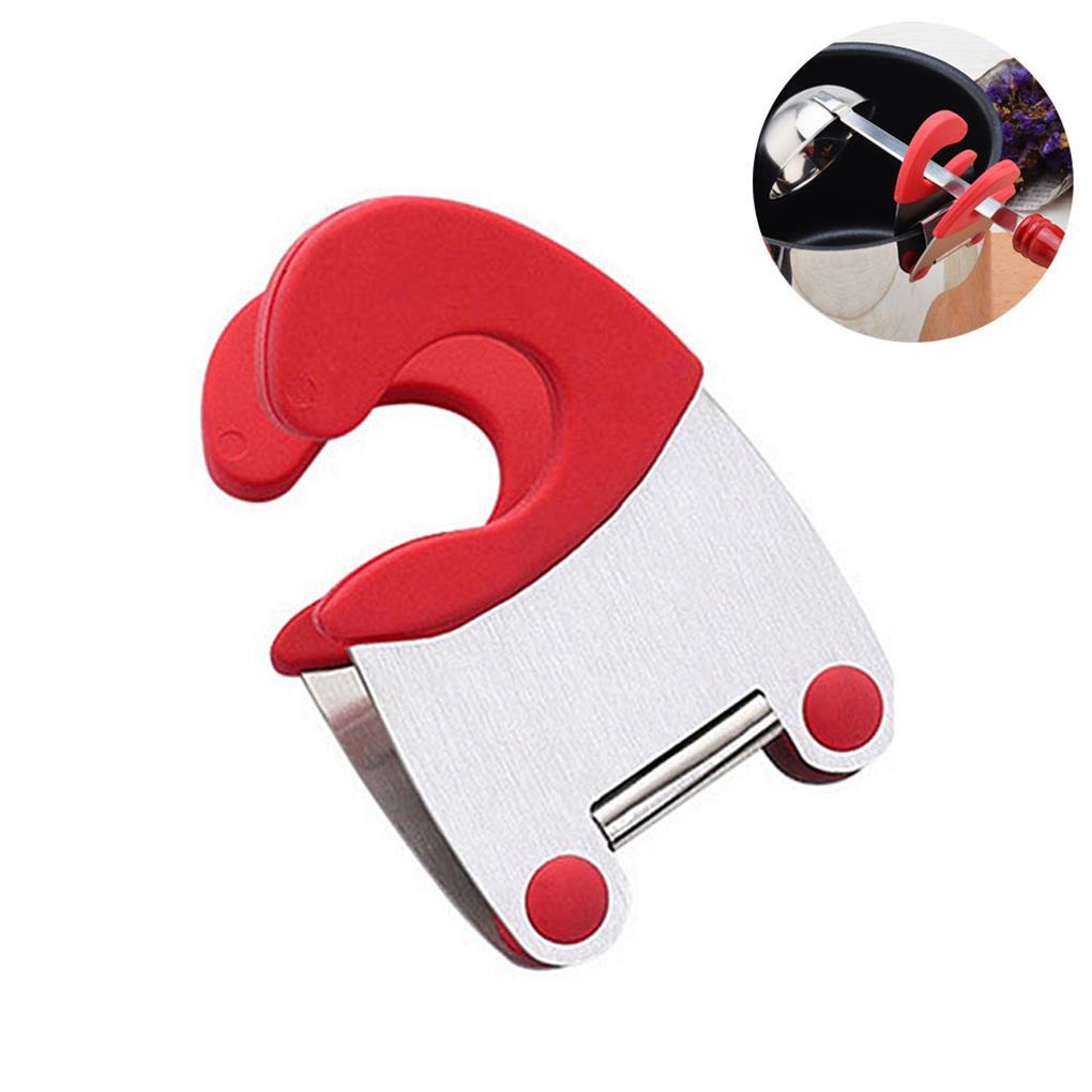 2pcs Panci Klip Sendok Holder Stainless Steel Utensil Pot Clip Spoon Rest Soup Pot Fixed Clamp