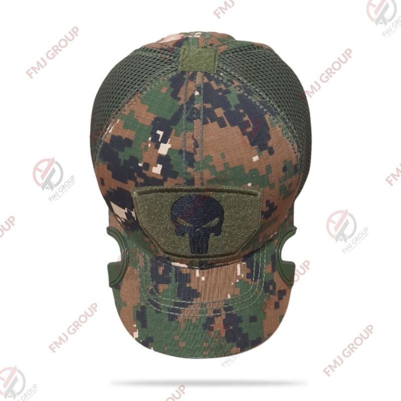 Topi Coak Tactical Punisher Premium / Topi Tactical Punisher Baseball Cap / Topi Baseball Coak Punisher - Loreng Marpat