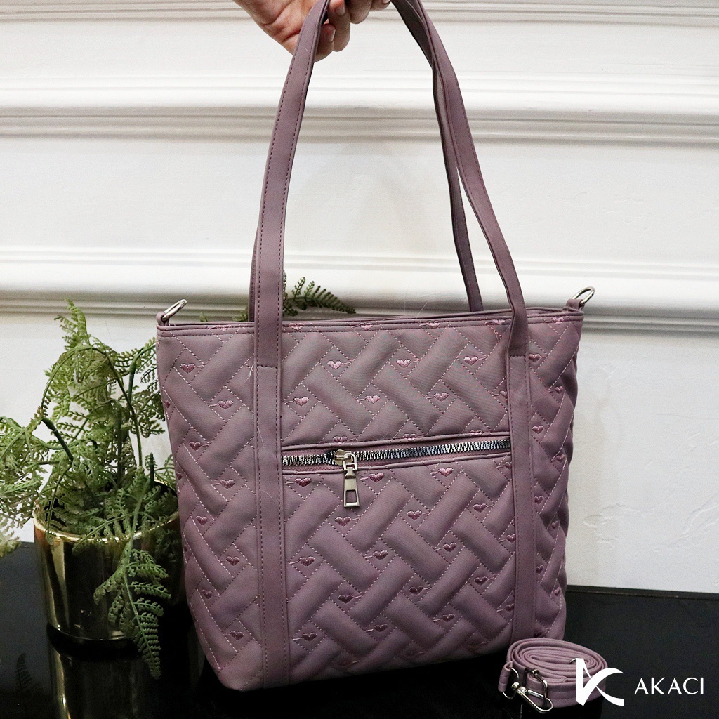 (COD) Akaci Tas tote cocola nilon bordir res depan cocok kuliah kerja kantor elegan lucu 06-6937