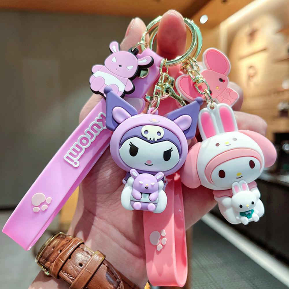 Timekey Kartun Anime Figurine Gantungan Kunci Wanita Pria Kreatif Metal Hewan Anime Keyrings Handbags Charms Untuk Pesta Ulang Tahun Anak O3Y2