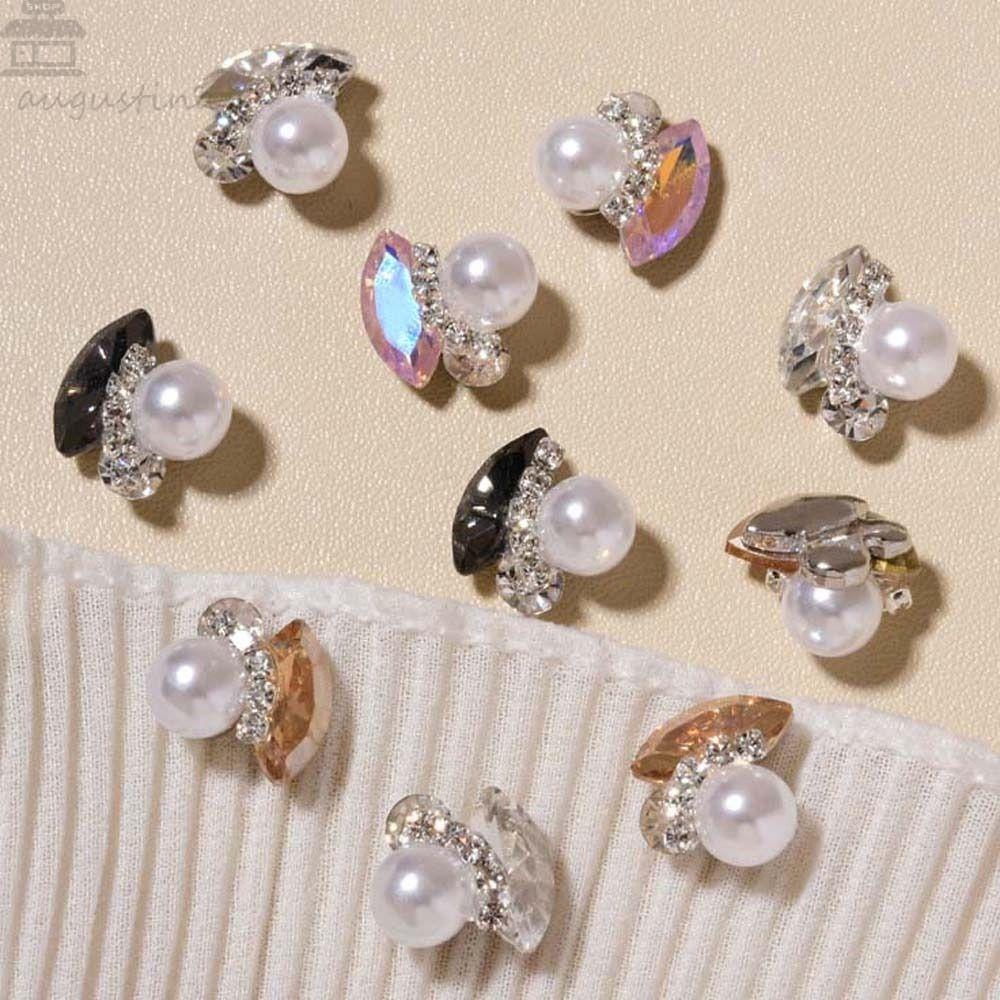 Agustina Kuku Berlian Imitasi Fashion Pesona Kuku Mewah Manikur Aksesoris 3D Nail Drills