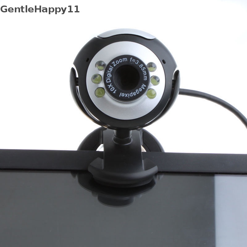 Gentlehappy 6led HD Webcam USB 2.0 50.0M Kamera PC Web Cam Dengan MIC Untuk Komputer PC id Bulat