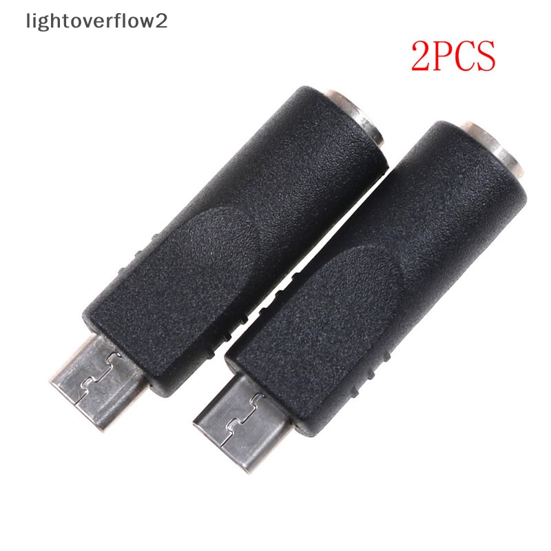 [lightoverflow2] 2pcs 3.5mm x 1.1mm Female To Micro USB 5pin Male DC Converter Charger Adapter [ID]