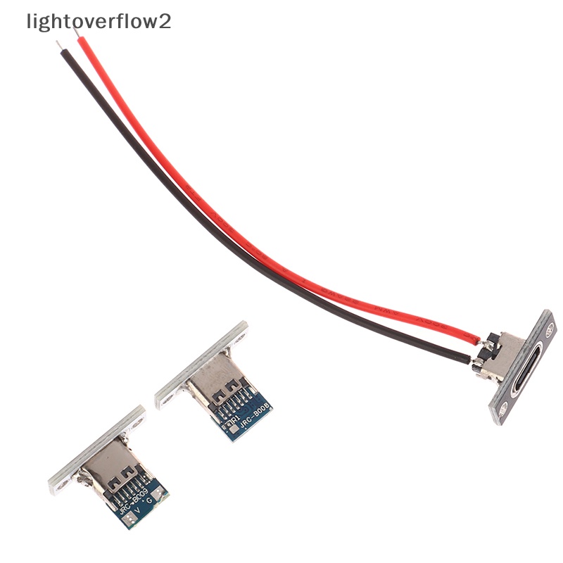 [lightoverflow2] Usb Jack Type-C 2Pin 2P 4P Anti Air Strip Line Sambungan Solder Female Connector Jack Charging Port USB Konektor Soket Tipe C [ID]