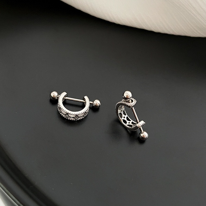 Anting Screw Twist Stud Tulang Telinga Canggih Klip Telinga Keren Anting Mewah Ringan Untuk Wanita