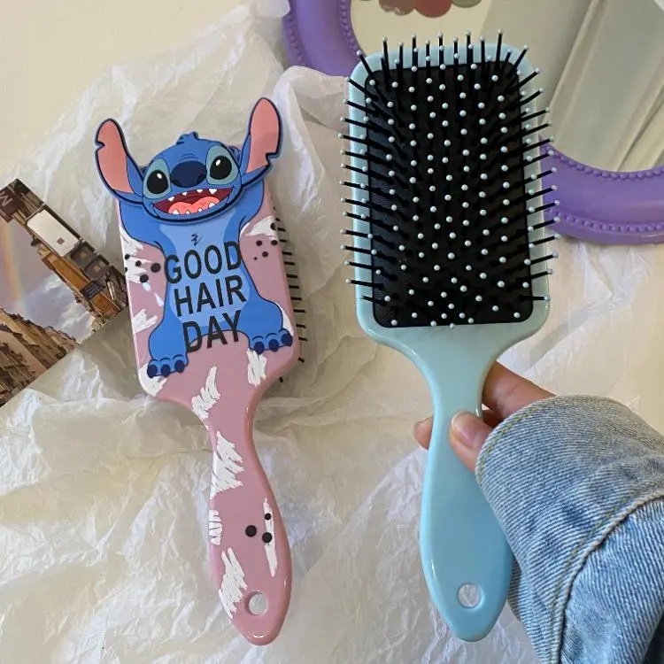 2023new Mickey Mouse Stitch Air Bag Comb Curly Rambut Pijat Sisir Gadis Hati Lucu Kartun Sisir Portabel