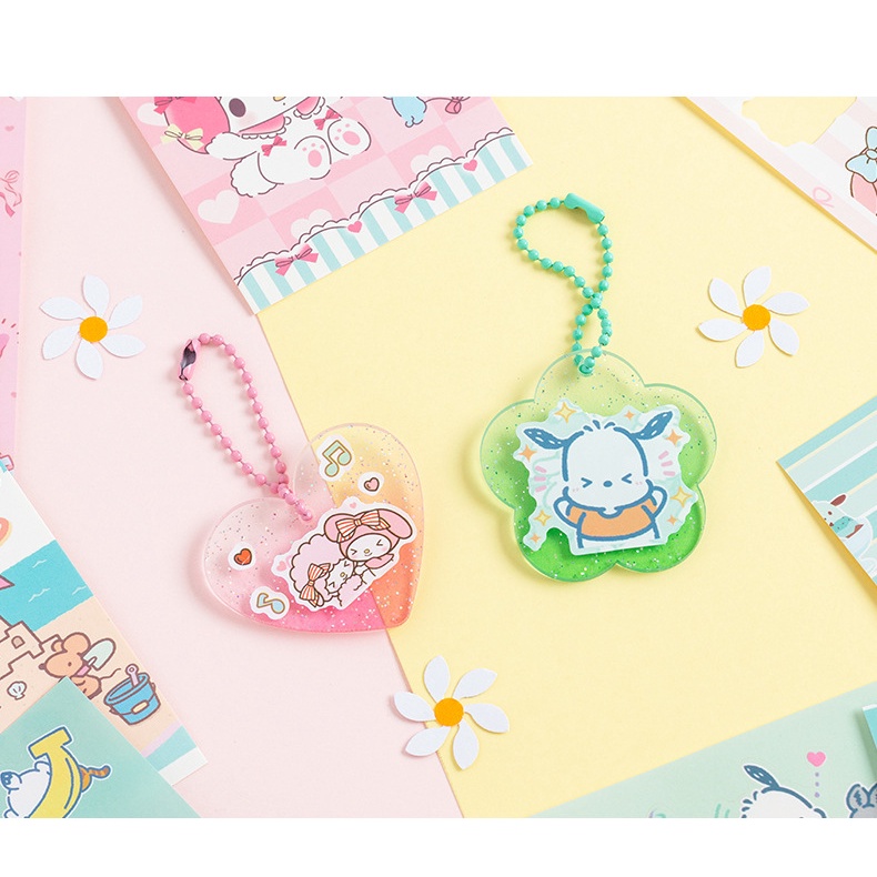 (10PC) STICKER SET SANRIO 10 IN 1 + CARD /STIKER CARD DEKORASI STIKER CINNAMOROLL KUROMI MELODY