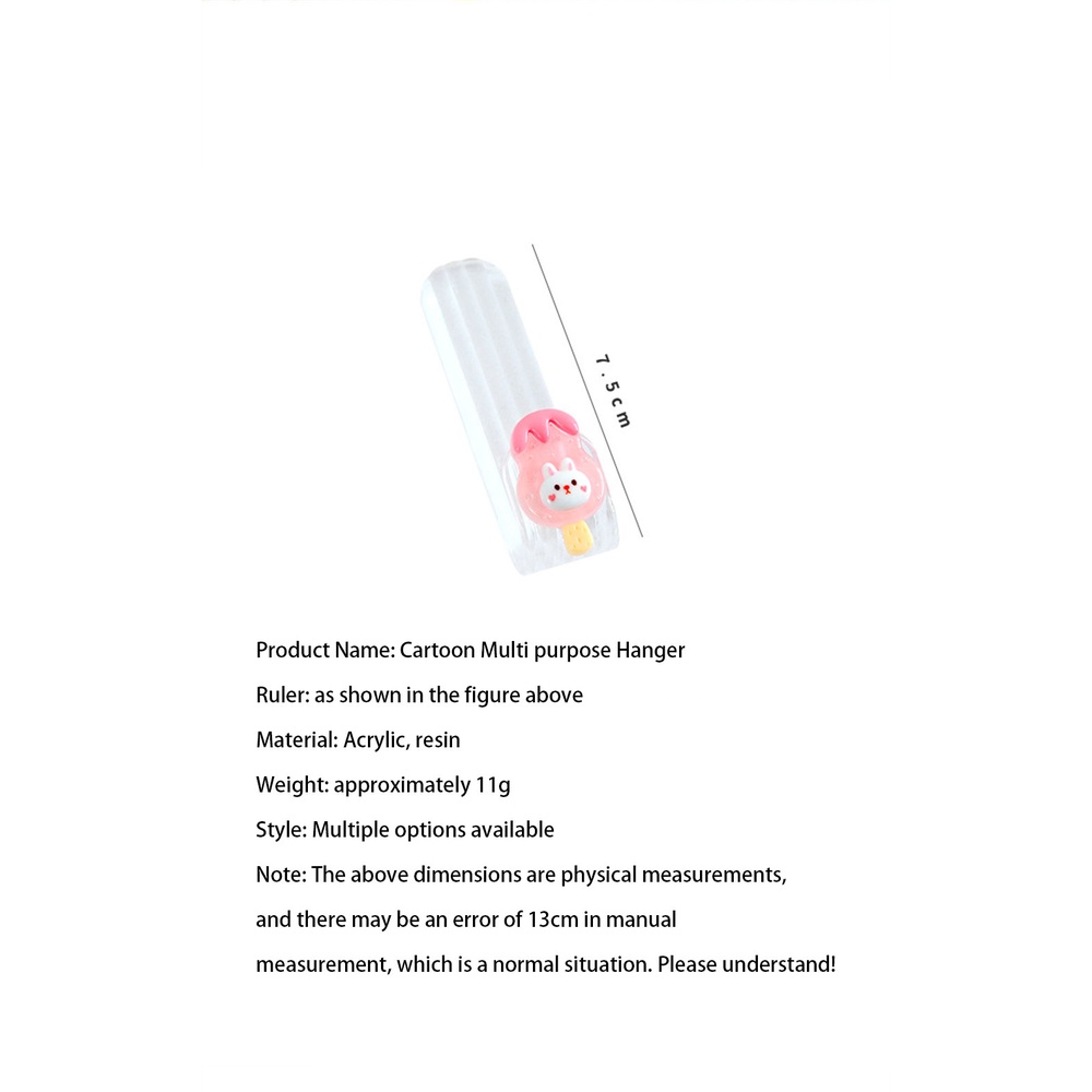 Hook Sanrio Kait Akrilik Transparan Kait Dinding Berperekat Aksesori Penyimpanan Kamar Mandi Gantungan Tanpa Lubang Kartun Cinnamoroll Kuromi My Melody