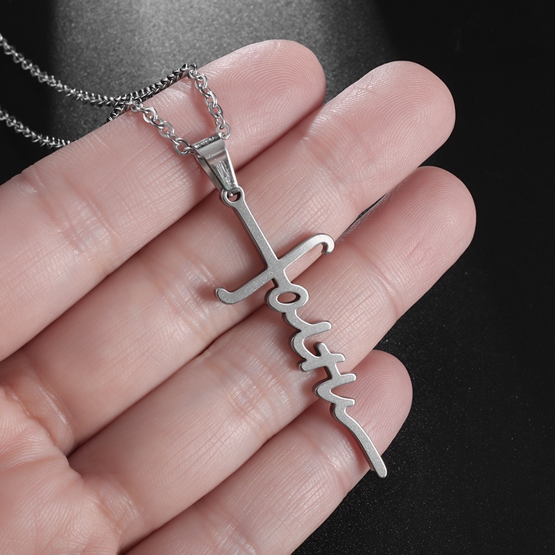 Klasik Iman Salib Yesus Kitab Suci Liontin Stainless Steel Kalung Untuk Wanita Fashion Charms Religi Perhiasan Hadiah