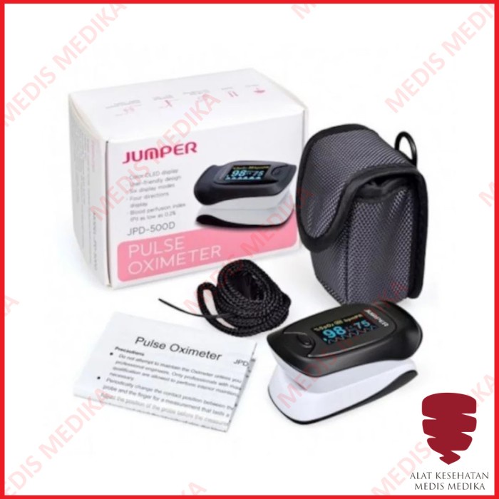 Pulse Oxymeter Jumper JPD-500D Fingertrip Pulse Oximeter Alat Bantu Ukur Kadar Oksigen Darah Diagnosa Medis