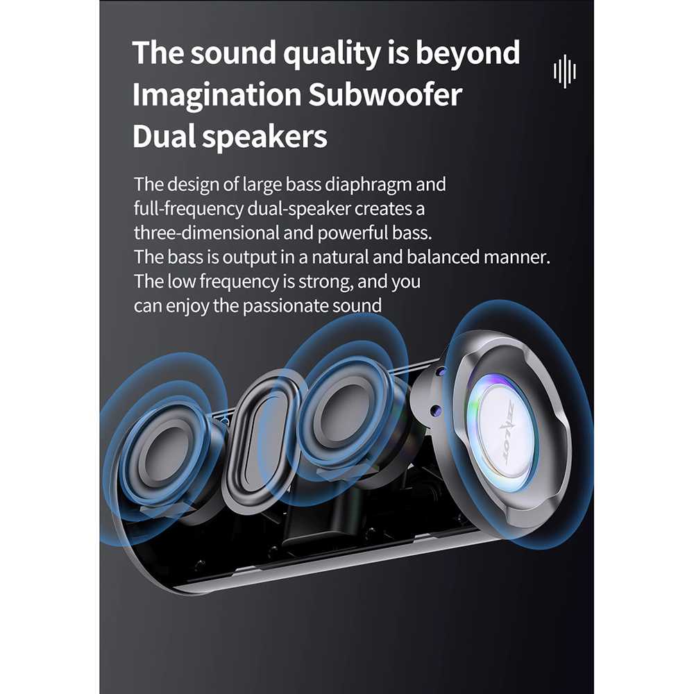 Speaker ZLTS46 Portable Bluetooth Speaker Outdoor SuperLoad Waterproof