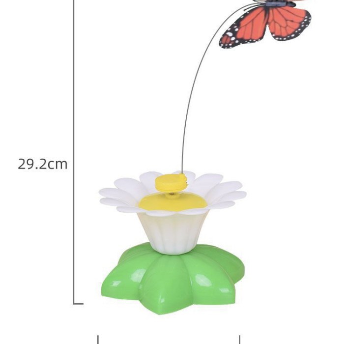 Butterfly rotating mainan kucing kupu kupu terbang bunga mutar cat toy