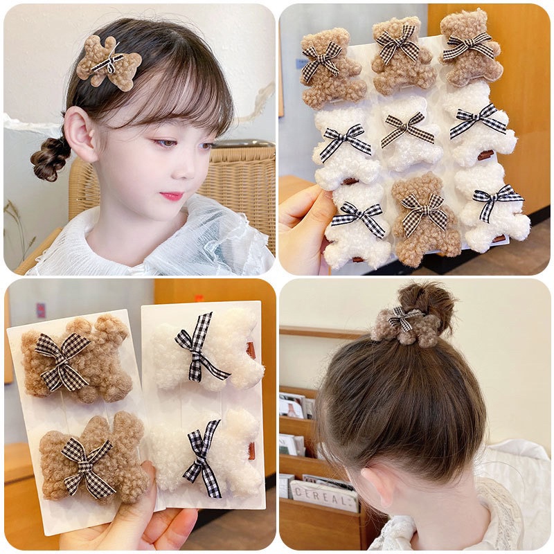 PGC (2pcs) JEPITAN RAMBUT ANAK BULU BEAR ANAK GAYA KOREA IMPORT / JEPIT RAMBUT ANAK DEWASA KOREA / JEPITAN MURAH