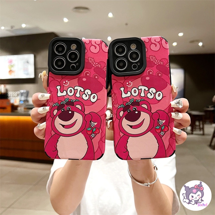 IPHONE Kompatibel Untuk Iphone14 13 12 11 Pro Max SE 2020 X Xr Xs Max8 7 Plus Kartun Lucu Beruang Strawberry Perlindungan Tahan Guncangan Casing Ponsel Lembut Silicon Cover XJJJJ