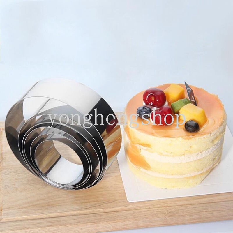 6 Pcs/set Stainless Steel Bulat Berbentuk Mousse Cincin Buatan Sendiri Mousse Kue Cetakan Biskuit Cookie Cutter Dapur DIY Pesta Alat Baking