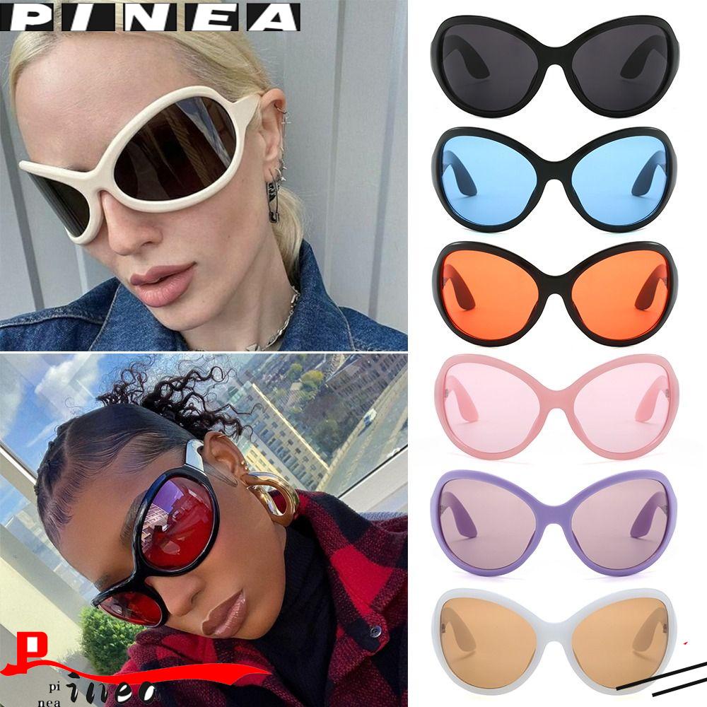 Nanas Kacamata Hip Hop Wanita Unik Y2K Oversized Shades