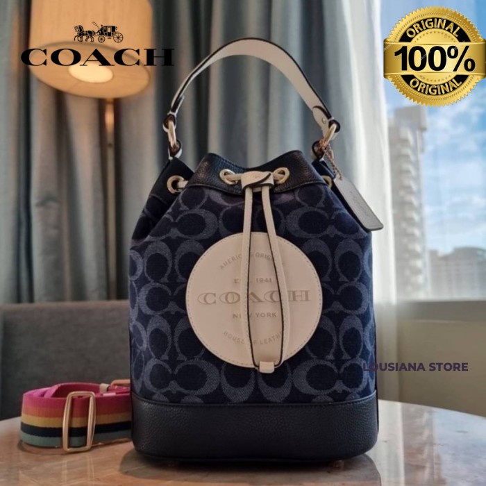 Coach Bucket Dempsey Drawstring Signature Denim